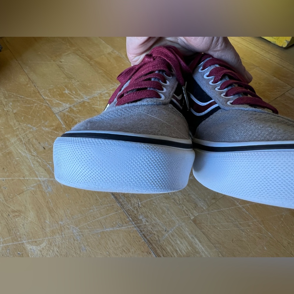 Vans Old School Ward Jersey Block Drizzle Sneakers with NEW Burgundy Laces - Picture 7 of 16